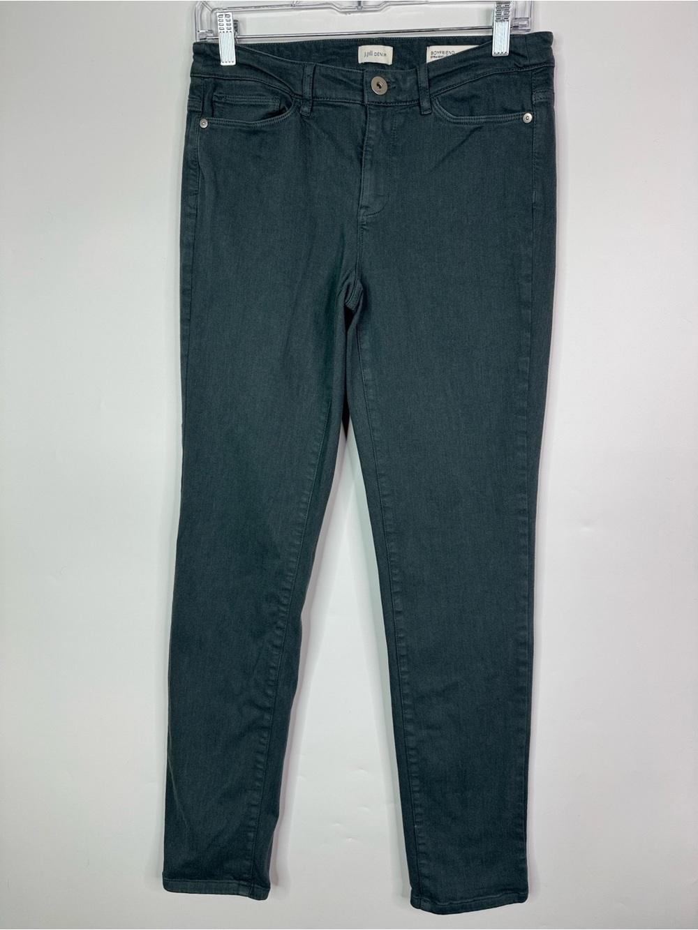 J.Jill Denim Boyfriend Straight Leg Ankle Gray Green Pants Size 4